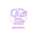 More privacy purple gradient concept icon