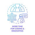 More time for coding and innovation blue gradient concept icon Royalty Free Stock Photo
