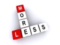 less and more word block on white Royalty Free Stock Photo