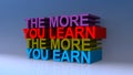 The more you learn the more you earn on blue Royalty Free Stock Photo