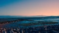 Morecambe Bay early morning with the Lake District in the Background Royalty Free Stock Photo