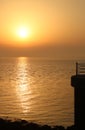 Morecambe Bay sunset from Stone Jetty Royalty Free Stock Photo