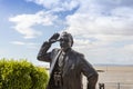 Whimsical statue of famous British comedian Eric Morecambe.