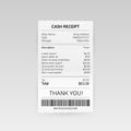 MoReceipts vector illustration of realistic payment paper bills for cash or credit card transaction. Vector illustration