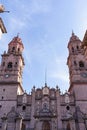 morelia cathedral front entrance and twin towers Royalty Free Stock Photo