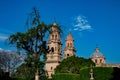 Morelia Cathedral in Michoacan, Mexico against a blue sky Royalty Free Stock Photo