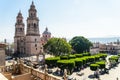 Morelia cathedral in Michoacan Mexico