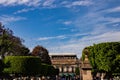 MORELIA, MEXICO - Mar 06, 2020: Birds flying on Main Square of Morelia, Michoacan, Mexico Royalty Free Stock Photo