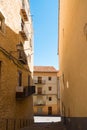 Morella street. Historic walled city, preserved typical medieval village, Spain