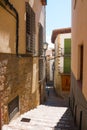 Morella street. Historic walled city, Spain