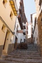 Morella street and stone stairs, Spain