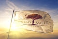 Moreno Valley of California of United States flag waving on the top