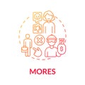 Mores red gradient concept icon