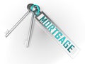 Morgage Or Mortgage Offer Key Depicting Credit For Buying Real Estate - 3d Illustration