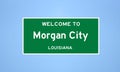 Morgan City, Louisiana city limit sign. Town sign from the USA.