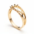 Intricate Yellow Gold Ring With Elegant Outlines - Limited Edition