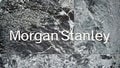 Morgan Stanley corporate logo on marble wall at Midtown, Manhattan office building