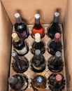 Delivery of case of wines from Naked Winery in cardboard box