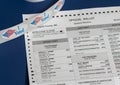 Absentee or mail in ballot form for West Virginia with focus on Presidential choice