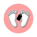 morgue tag sticker icon. Simple thin line, outline vector of Death icons for ui and ux, website or mobile application