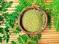 Moringa leaf powder Royalty Free Stock Photo