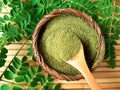 Moringa leaf powder Royalty Free Stock Photo