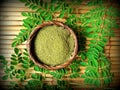 Moringa leaf powder Royalty Free Stock Photo