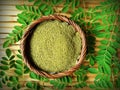 Moringa leaf powder Royalty Free Stock Photo
