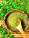 Moringa leaf powder Royalty Free Stock Photo