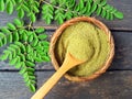 Moringa leaf powder Royalty Free Stock Photo