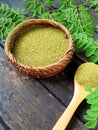 Moringa leaf powder Royalty Free Stock Photo