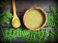 Moringa leaf powder Royalty Free Stock Photo