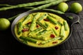 Moringa ,mango curry,Kerala cuisine. Royalty Free Stock Photo