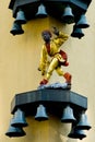 Moriskentaenzer dancer at the carillon Glockenspiel of Uhren Fridrich Royalty Free Stock Photo