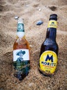 Moritz, Barcelona, Beer, cerveza, beach Royalty Free Stock Photo