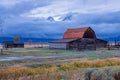 Morman barn at the base of the Tetons at Jackson Hole Royalty Free Stock Photo