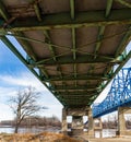 Mormon bridge across the Missouri river on highway I680 at Omaha.