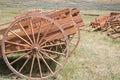 Pioneer Handcarts on Grassland Prairie Royalty Free Stock Photo