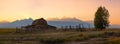 Mormon Row Panorama sunset Royalty Free Stock Photo