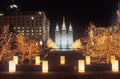 Mormon Temple at night in Salt Lake City Utah