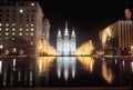 Mormon Temple at night in Salt Lake City Utah