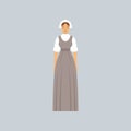 Mormon woman in traditional dress vector Illustration