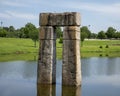 `Morna Linn`, the fifth of 5 individual groups of stones making up `Caelum Moor` in Richard Greene Linear Park in Arlington.