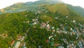 Morning aerial and video surveying of the city of Coron. Palawan. Philippines. Royalty Free Stock Photo