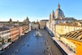 Morning aerial view of the Piazza Navona in Rome, Italy Royalty Free Stock Photo