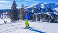 Turrach - A skier standing on a snowy slope Royalty Free Stock Photo