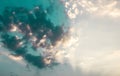The morning aquamarine sky with clouds, background Royalty Free Stock Photo