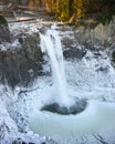 Morning as cold weather results in ice forming around Snoqualmie Falls Royalty Free Stock Photo