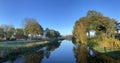 Morning autumn landscape panorama from the Beneden Regge river