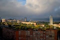 Morning autumn panorama of the city of Samara.